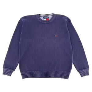 90s Tommy Hilfiger navy blue crewneck sweater 1990s vintage